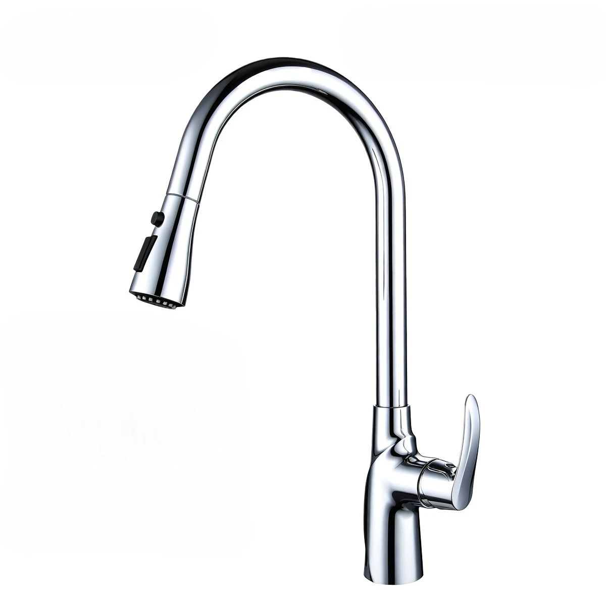 Luxury Pull Out Kitchen Faucet Solid Brass Lead-Free Kitchen Tap Boost Spray One-Touch Water Shutoff Home Kitchen Island Mixer