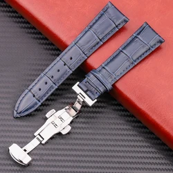 Soft Cow Leather Watchbands With Butterfly Clasp Strap 18mm 20mm 22mm 24mm 5 Color Options Replacement Wrist Watch Band