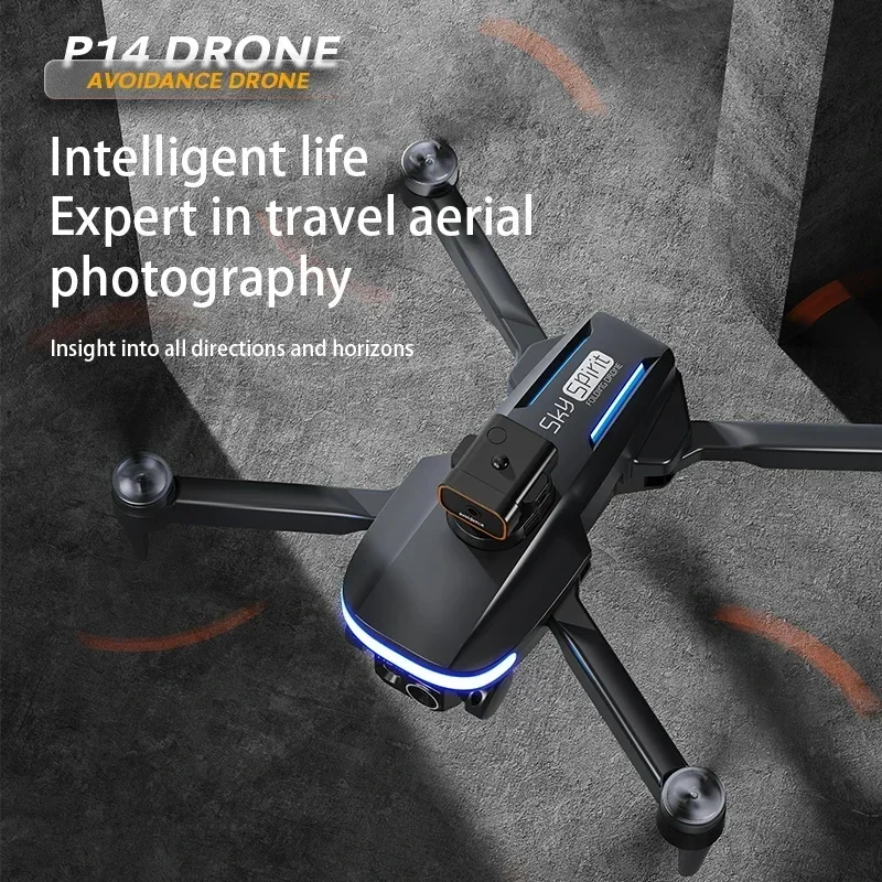 P14 Professional Mini Drone, 4K, 8K HD Camera, Evitar obstáculos, Fotografia aérea, Fluxo óptico, Quadcopter dobrável, Novo, 2022