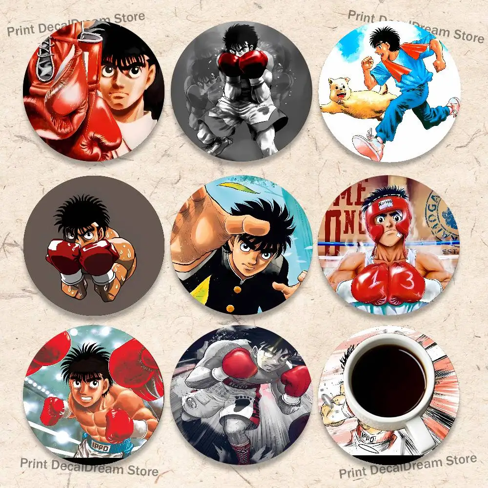 

Boxing H-Hajime no Ippo 2D Pattern round Wooden Coaster Decorative Coffee Cup for Use in Coffee Shops Bars Wine Beer
