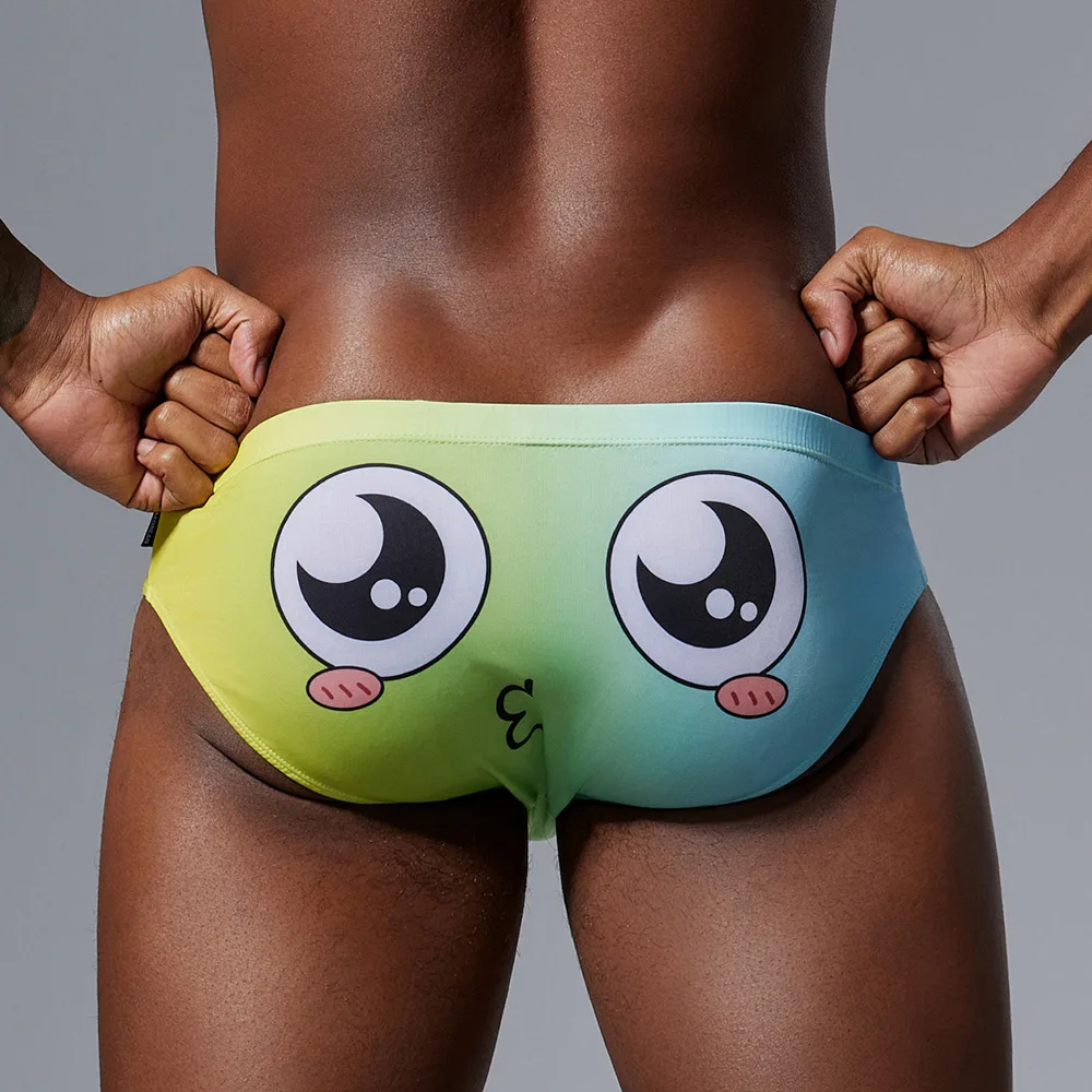 

SEOBEAN Men's Cartoon Briefs - Quick-Dry Polyester Low-Rise Underwear with Playful Designs & Comfort Fit 250108 511091