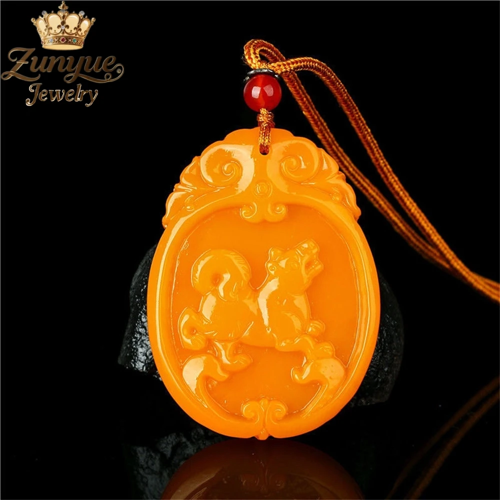 

Высококачественный натуральный желтый дракон нефритовый кулон в виде собаки зодиака, роскошные качественные ювелирные изделия, модные украшения, изысканные элегантные подвески, популярные