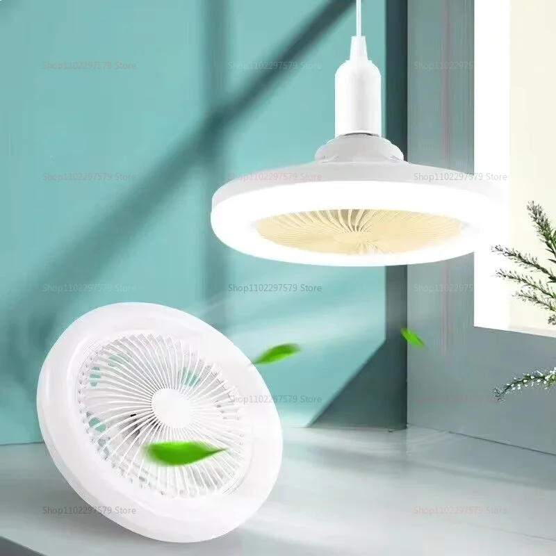 2 in 1 Indoor Ceiling Fan with 30W LED Lights Remote Control 360° Rotating E27 Living Room Bedroom Decor Lighting