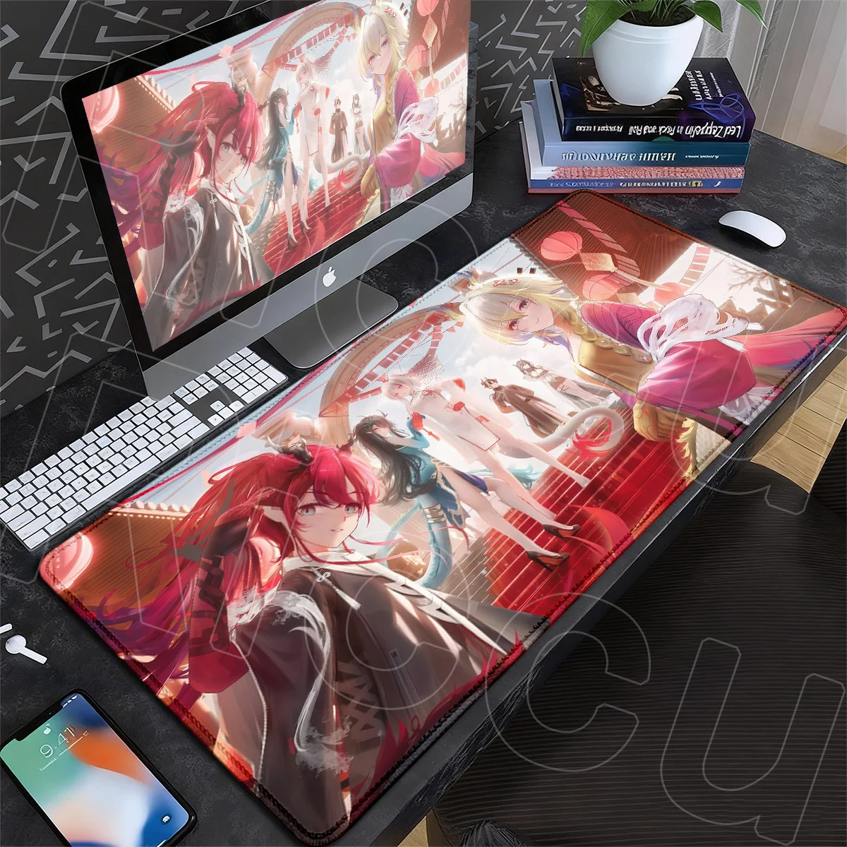 Arknights Kawaii Girl Shu Anime Mauspad, Notizbuch-Bürozubehör, Großes Rutschfestes Gummi-Mauspad, XXL Gaming-Tastatur-Unterlage – Detail 6