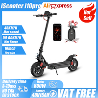 IScooter I10pro Electric Scooter 10 Inch Tire 800W 48V 15AH Foldable E-Scooter Max Speed 45km/h Range 60KM Kick Scooter with App