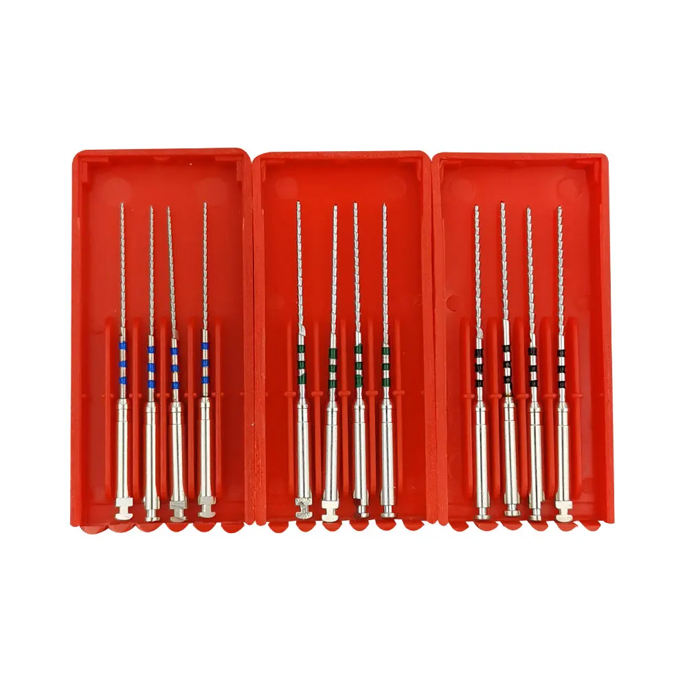 4 pçs/caixa Arquivos Endo Dentários Gutta Condensor 25mm MacSpadden Arquivos Condensadores 21mm Arquivos Endodônticos 45 # 25mm