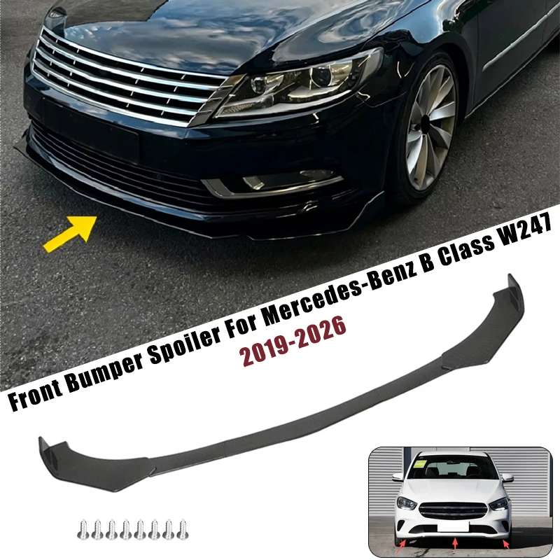 Sport Front Bumper Splitter Spoiler Lip For Mercedes-Benz B Class W247 2019-2026 5Pcs Adjustable Sectional Car Tuning Body Kit