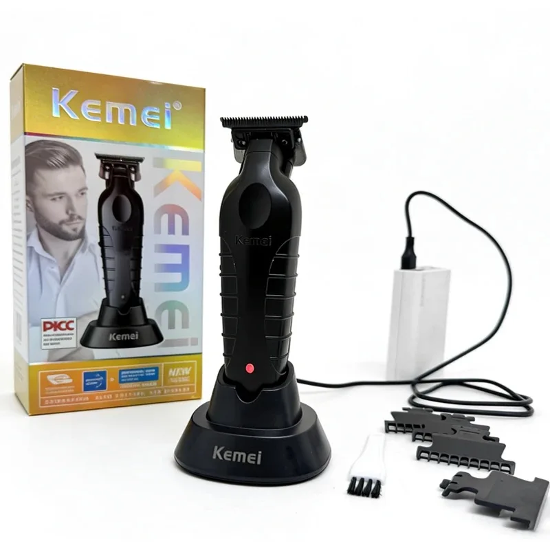 

Kemei Electric Cordless Hair Trimmer KM-2299 with Base Electric Oil Head Thruster Carving Clippers Finish Hair Cutting Machine