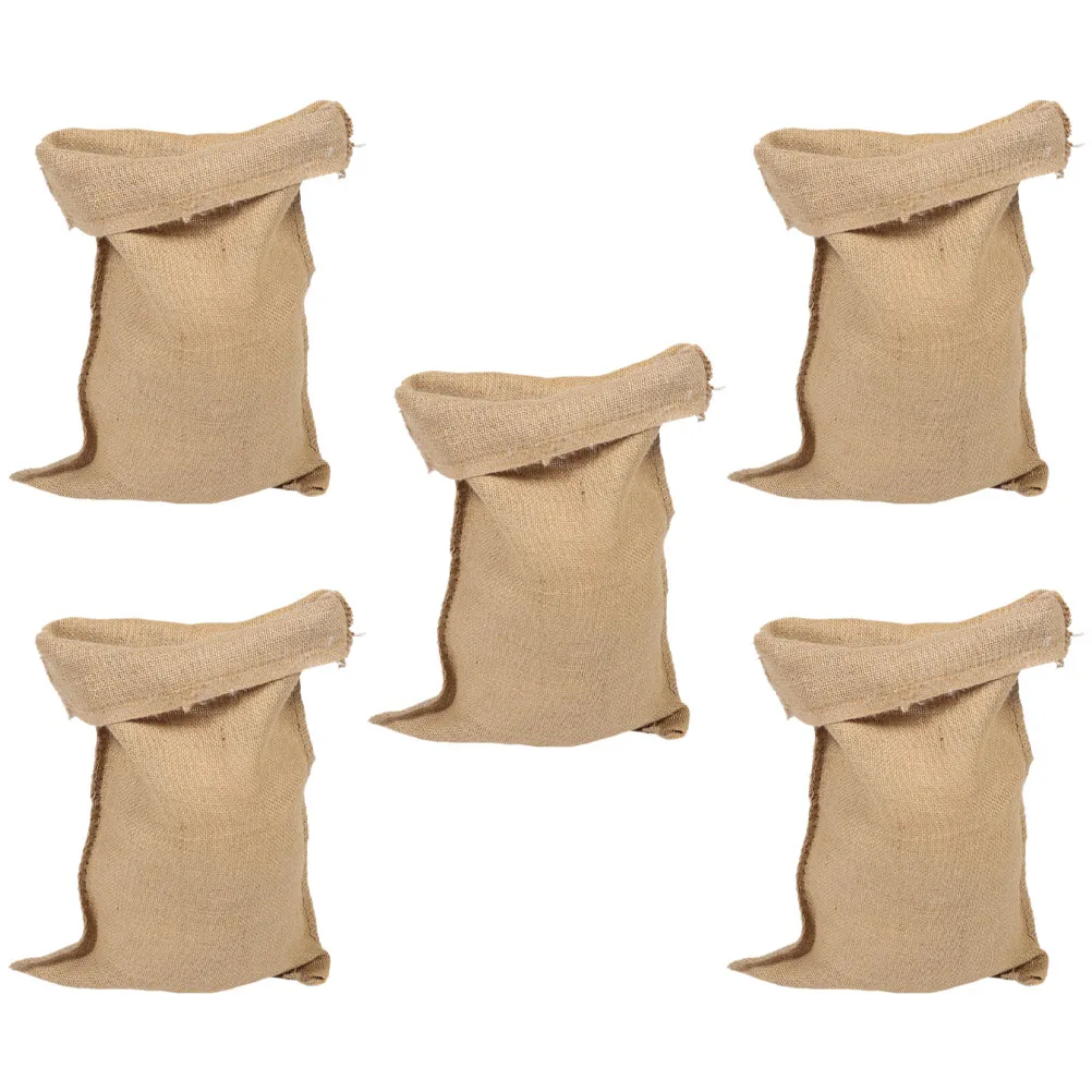 

5pcs Flood Control Sandbags 50x75cm Burlap Sacks for Flooding Potatoes Rice Nuts Vegetables Food Storage Gardening Transport
