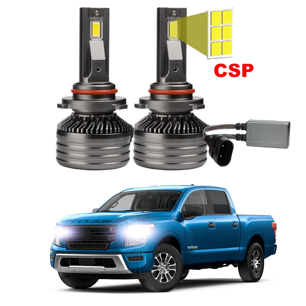 

2Pcs Led Headlight Bulb For Nissan Titan 2016-2024 (only fit model with halogen Headlamp ) LED High Low Beam Canbus