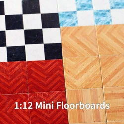 9pcs Mini Floorboards 1:12 Wooden Floor Simulated Dollhouse Flooring Kitchen Bathroom Bedroom Miniature Decoration Home Decor