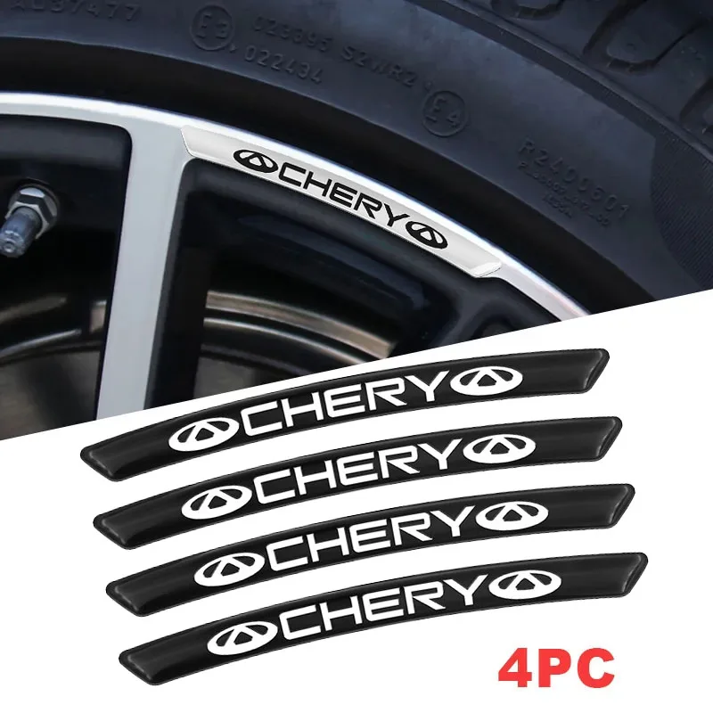 Chery Special 3D Aluminium Car Logo Wheel Rim Decals Sticker Badge For Tiggo 2 3 4 5 6 7 8 3X 5X