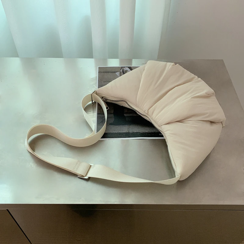 

New Nylon Simple Hobo Bag Korean Style Casual Foldable Crossbody Bag Comforttable and Versatile Texture Storage Bag for Women