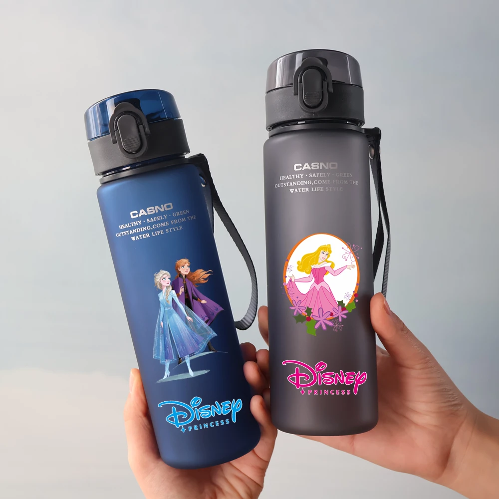 560ML Disney Princess 4Colors Water Cup Large Capacity Flip-top Portable Plastic Kids Adult Outdoor Sport Drinking Bottle Gift