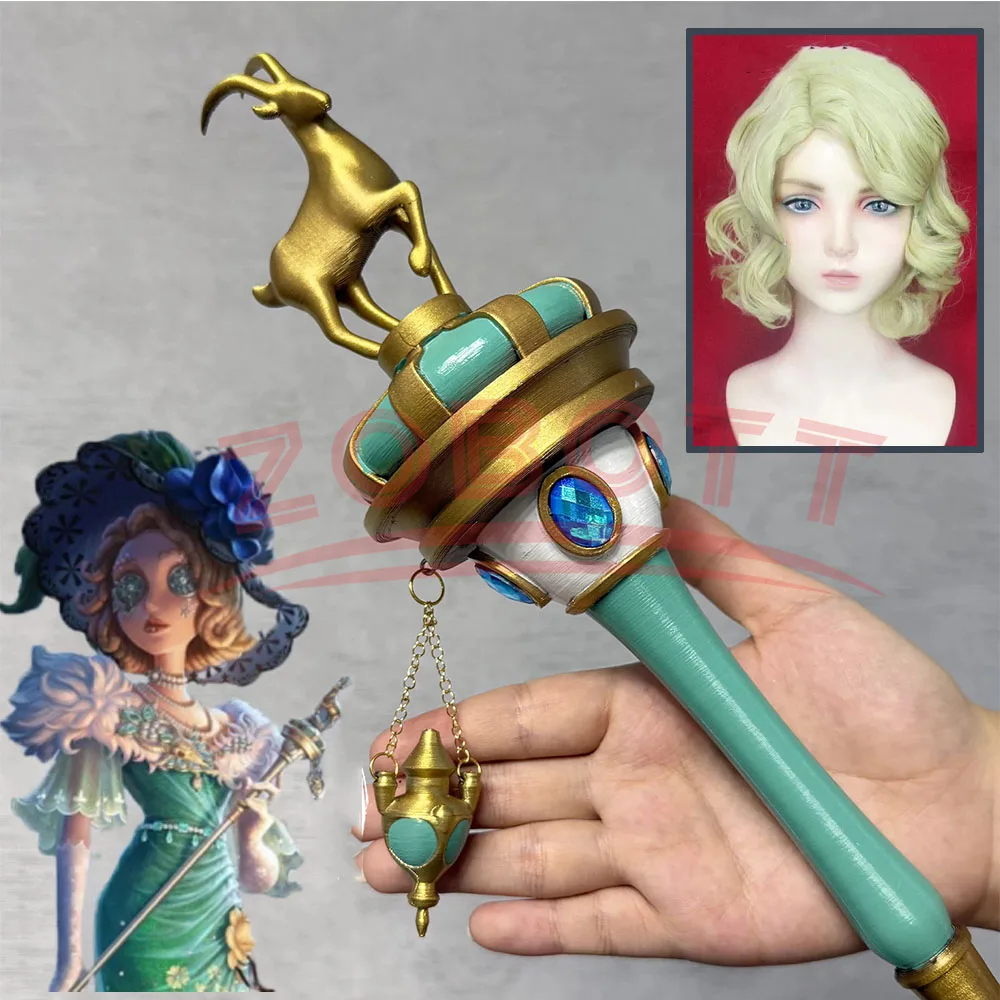 70CM Identity V Evelyn Mora Cosplay Perücke, Krabbenstab-Zauberstab-Requisite, Cartoon-Schießstock, Handgehaltenes Objekt, Halloween-Requisiten