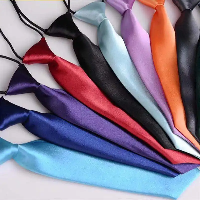 

2022 Colorful Clip On Tie Security Ties For Men Women Doorman Steward Matte Black Necktie Black Funeral Tie Clothing Accessories