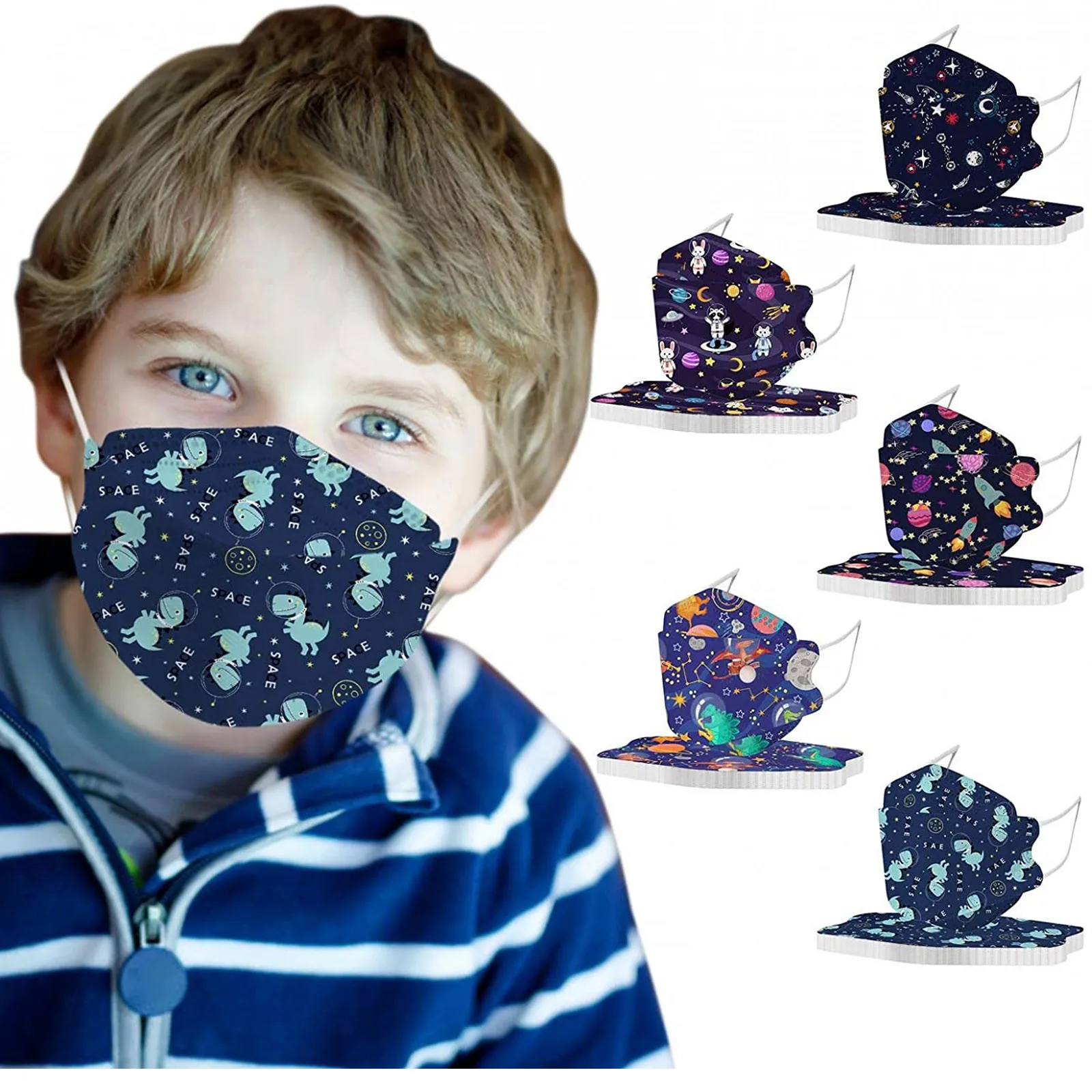 أقنعة الأطفال المطبوعة 50 قطعة أقنعة واقية يمكن التخلص منها شخصية الكرتون الإبداعية العملي المحمولة أقنعة متعددة الوظائف #2