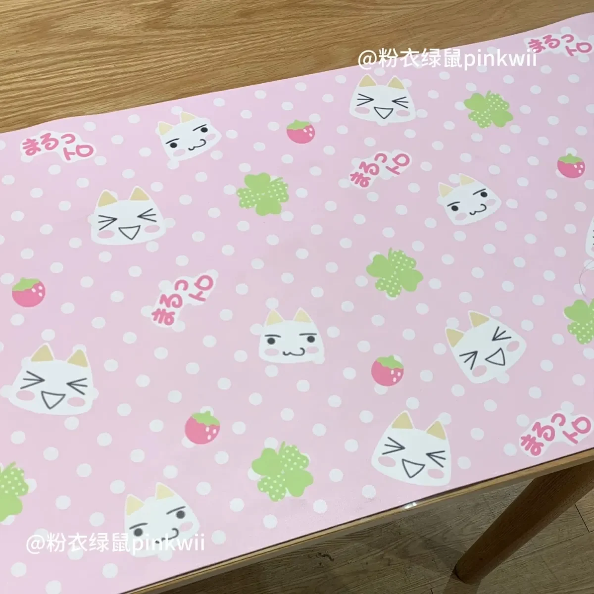 Leather Desk Pad Protector RRilakkuma Japanese Anime Polka Dot Mouse Pad Office Desk Mat Waterproof Non-Slip PU Desk Blotter Pad