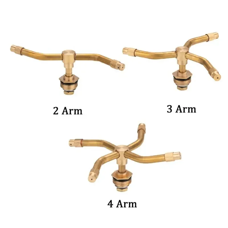 1pc 2/3/4 ramię automatyczny opryskiwacz obrotowy na trawnik ogrodowy irygacyjna dysza do nawadniania opryskiwacz mosiężny