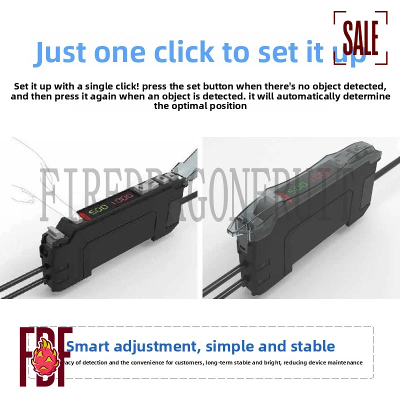 Dual Digital Fiber Amplifier Sensor Photoelectric Switch EX Series Through Beam Retroreflective Color Detection