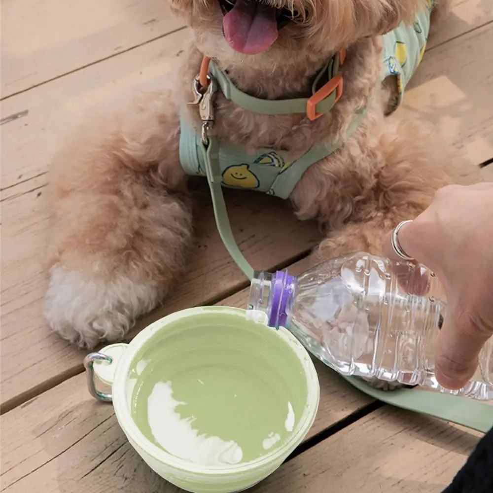 Durable 650ml Dog Bowl Silicone Large Capacity Feeder Dish Bowl Collapsible Portable Puppy Water Food Container Travel