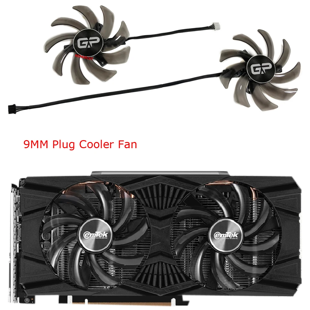 

2Pcs/Set Video Card Fan,GPU Cooler,FDC10H12S9-C,For EMTEK GTX1660 Ti,For RTX 2060 SUPER STORM X DUAL BASIC,Replace GA91S2U