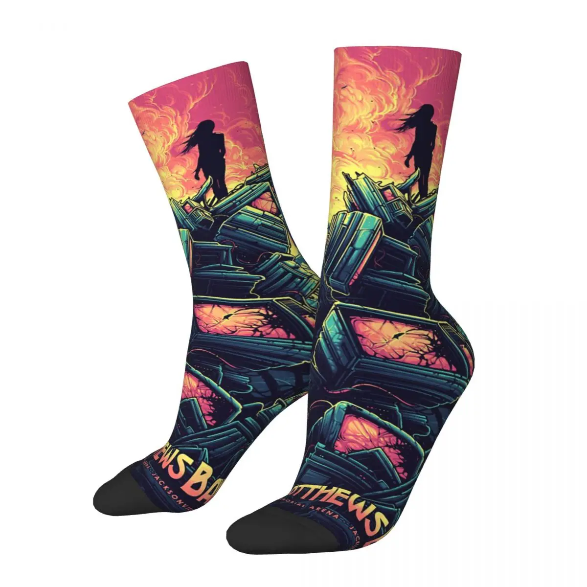 Funny Happy Men's compression Socks Standing Alone Vintage Harajuku D-Dave Matthews Cool Band Hip Hop Novelty Casual Crew