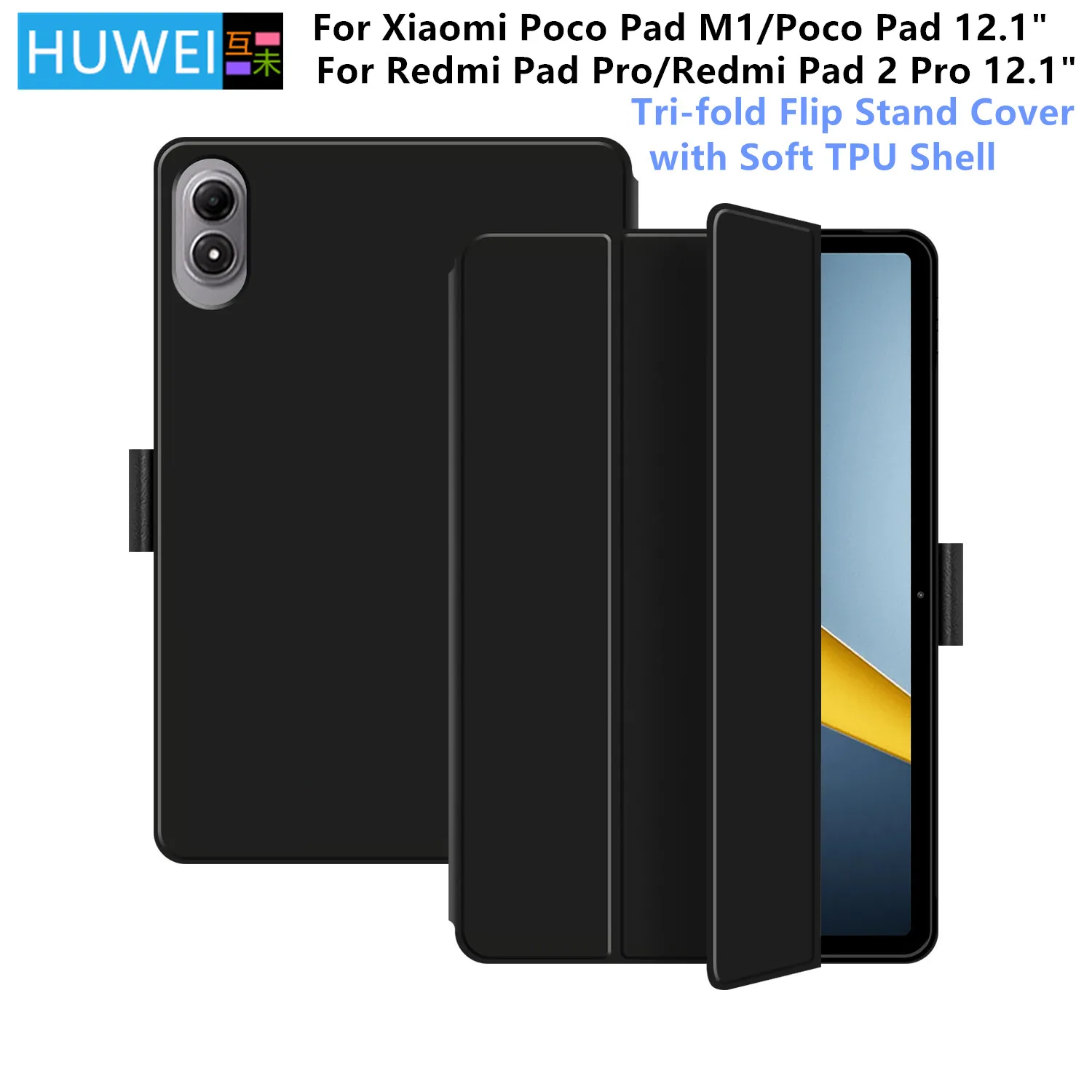 

Case For Xiaomi Poco Pad M1 2025 Redmi Pad 2 Pro 12.1 inch PU Flip Stand Cover For RedMi Pad 2 Pro POCO Pad 12.1'' Tablet Case