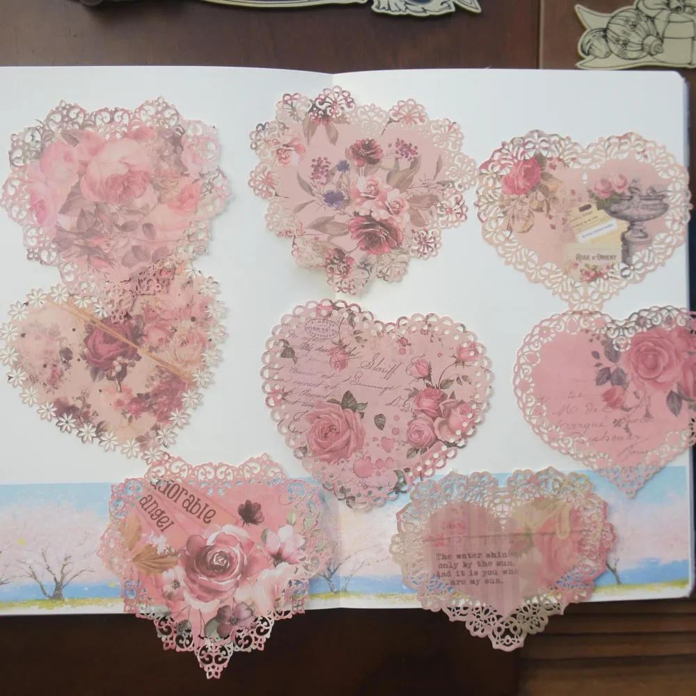 

10 Sheet Lace Frame Flower Theme Painting Design Craft Paper Gift Decoration Scrapbooking DIY Background Use