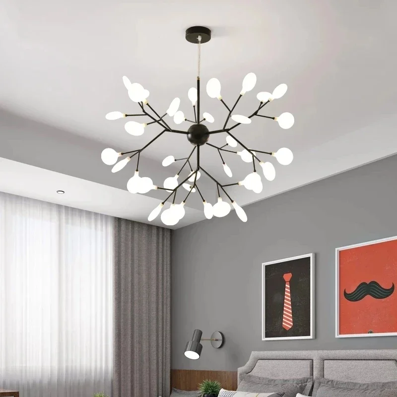 

Modern Firefly Chandelier Light Stylish Tree Branch Ceiling Chandelies Hanging Led Lighting for Livingroom Bedroom Home