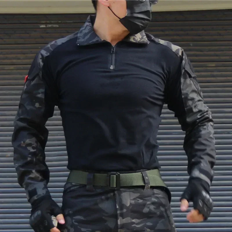 2/3PCS Combat Uniform Soft Fleece Tactical Suits Milit Camo Sets Hunting Shirts Cargo Pants Trainning Airsoft Paintball Clothes - view 4