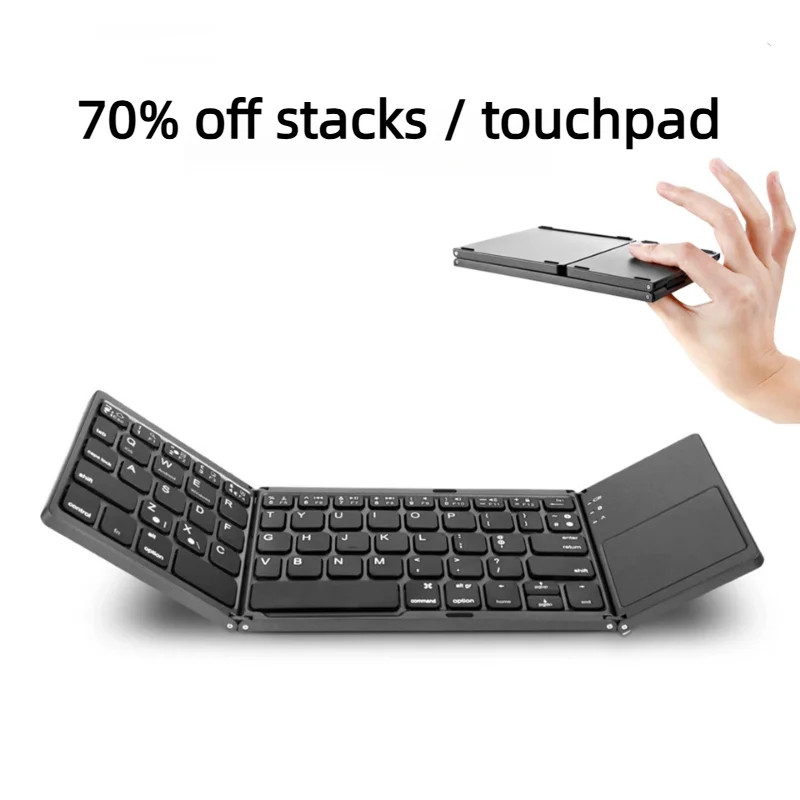 Foldable Wireless Keyboard Ultra Slim Touchpad Bluetooth Keyboard Portugues For PC Mac Smartphone Windows iOS Android