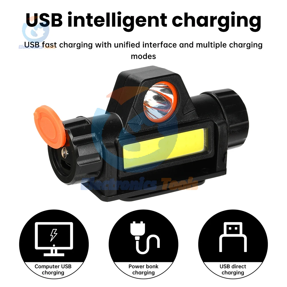 Welding Face Cover Lamp USB Charging Dual-Purpose Headlight Argon Arc Welding Cap Welding Lighting Night Hiking Outdoor Fishing
