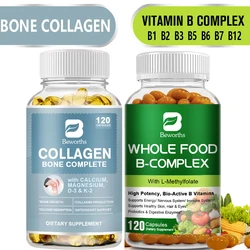 Hot 2 Bottles Bone Collagen Capsules With Vitamin B Complex Capsule B1 B2 B3 B5 B6 B7 B12 Daily Nutritional Supplement