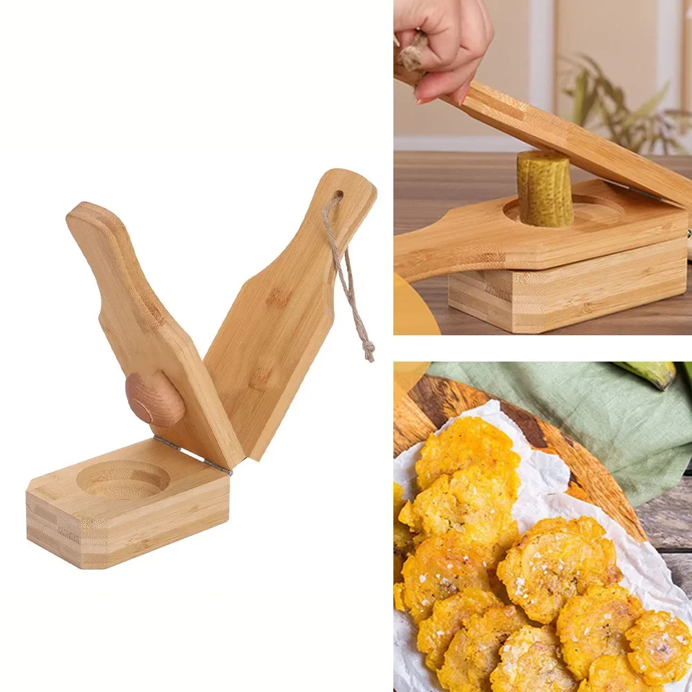 Tostonera plantain Press ทำกรอบสีเขียว tostones ขนาดกะทัดรัดและพกพาวัสดุเป็นมิตรกับสิ่งแวดล้อม