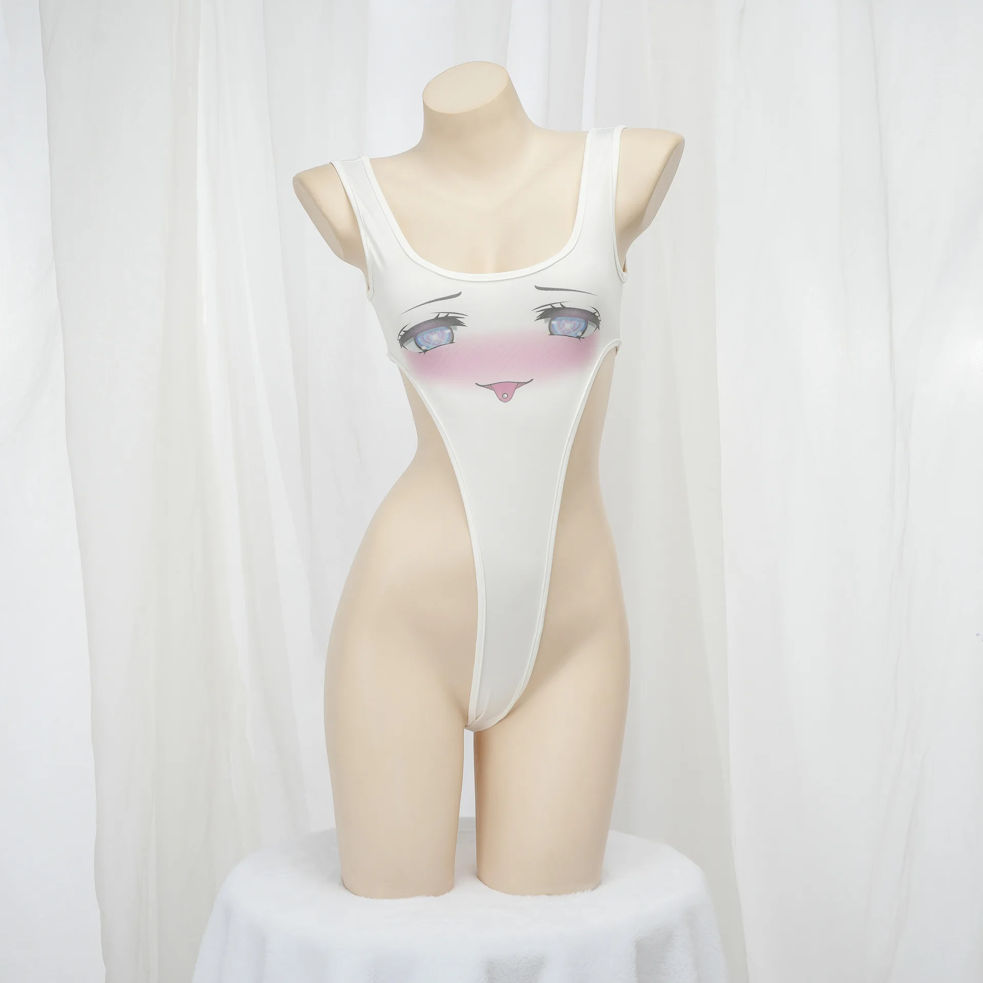 

Серия печати с мультяшным выражением, сексуальное бикини для школьниц, аниме, косплей, сексуальная пляжная одежда, купальник