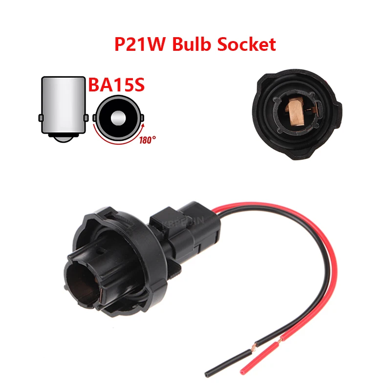 1x For Ford Ecosport Focus MK2 Citroen C5 Rear Fog Light BA15S P21W Bulb Holder Connector Socket Adapter Accessories