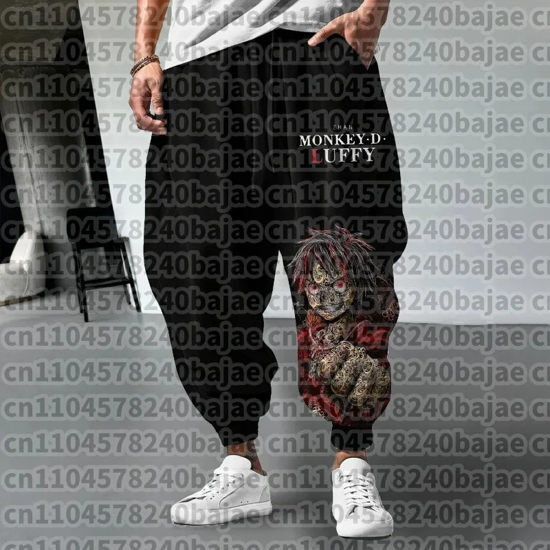 One Piece Unisex Pure  Sports Pants Luffy 2026 Spring and Summer Harajuku Anime Print American Hip-hop Loose Pants - view 4