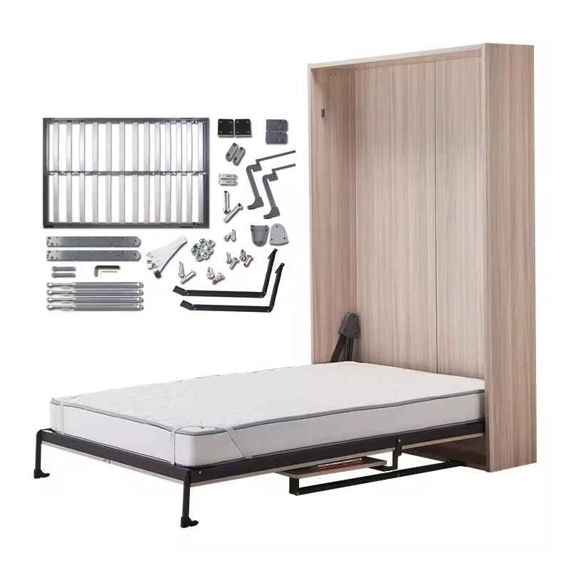 ￥%Factory Murphy Wall Space Saving Horizontal Rotating Folding Cabinet Foldable Bed Queen Size Frame Kit Mechanism With Mattress