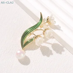 Fashion Plant Bell Orchid Flower Brooches Women Clothing Coat Jewelry Party Accessories Gifts