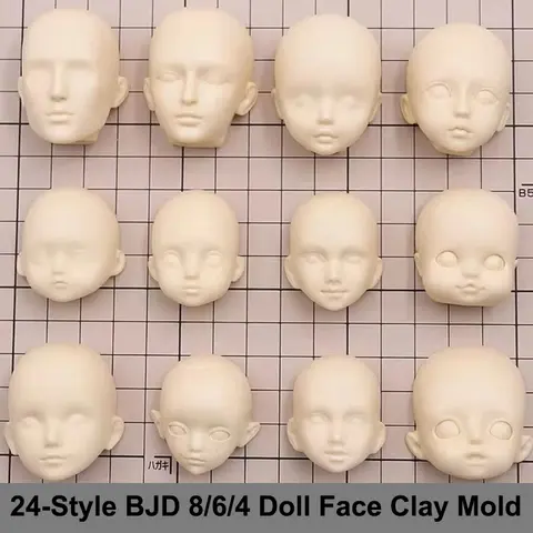 Doll Face Clay Mold Pottery Clay 8/6/4 Doll Face Silicone Mould Polymer Clay Doll DIY Tools Miniature Polymer Clay Mold