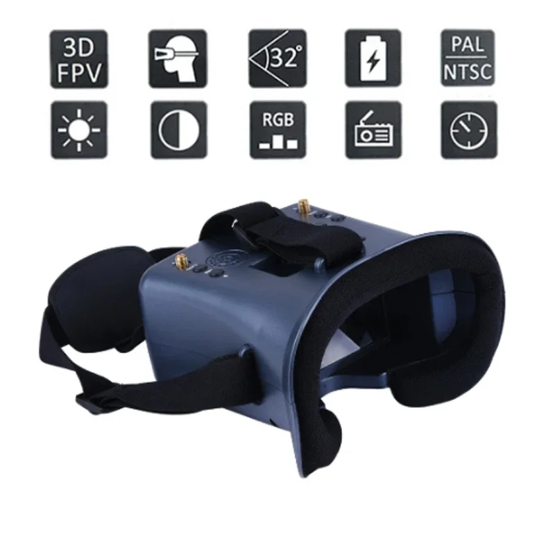 008D PRO FPV Goggle 5,8 GHz 40-Kanal-Empfänger mit DVR 3,7 V/2000 mAh Akku 4,3 Zoll HD LCD 16:9 für Racing Drone Micro BWhoop Drone