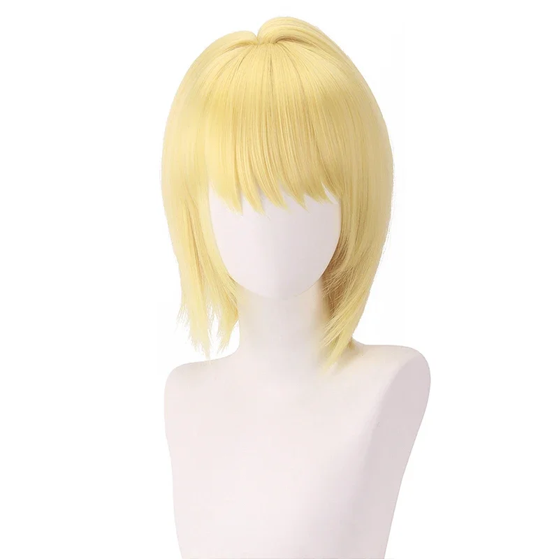 Synthetic Cosplay Wig Straight Blonde Hair Anime Costume Heat Resistant Party Halloween Performance Roleplay for Women