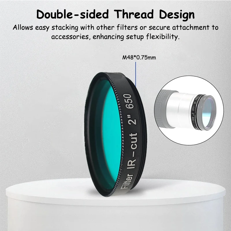 2" Infrared Cut-off Filter IR-CUT650 Astronomical Telescope Accessories Eyepiece Filter For Telescope Astrophotography