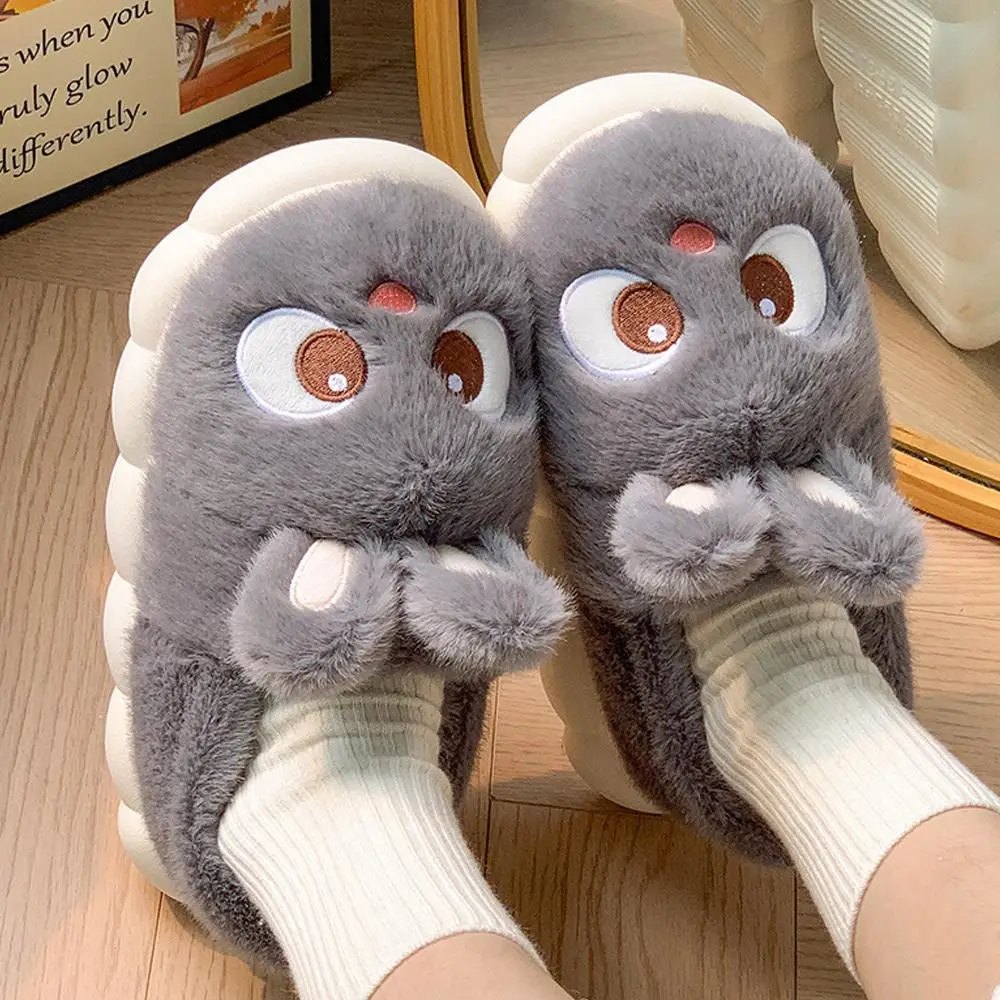 لطيف الكرتون نعال من القطن للنساء داخلي الشتاء المنزل استخدام لينة أسفل أفخم زوجين عنبر النعال الرجال شتاء دافئ