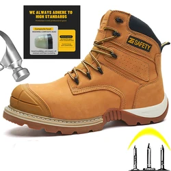 Cowhide Work Boots genuine leather Safety Shoes Men 6kv insulating shoes Composite toe Protection Shoes wear resistant Men boots