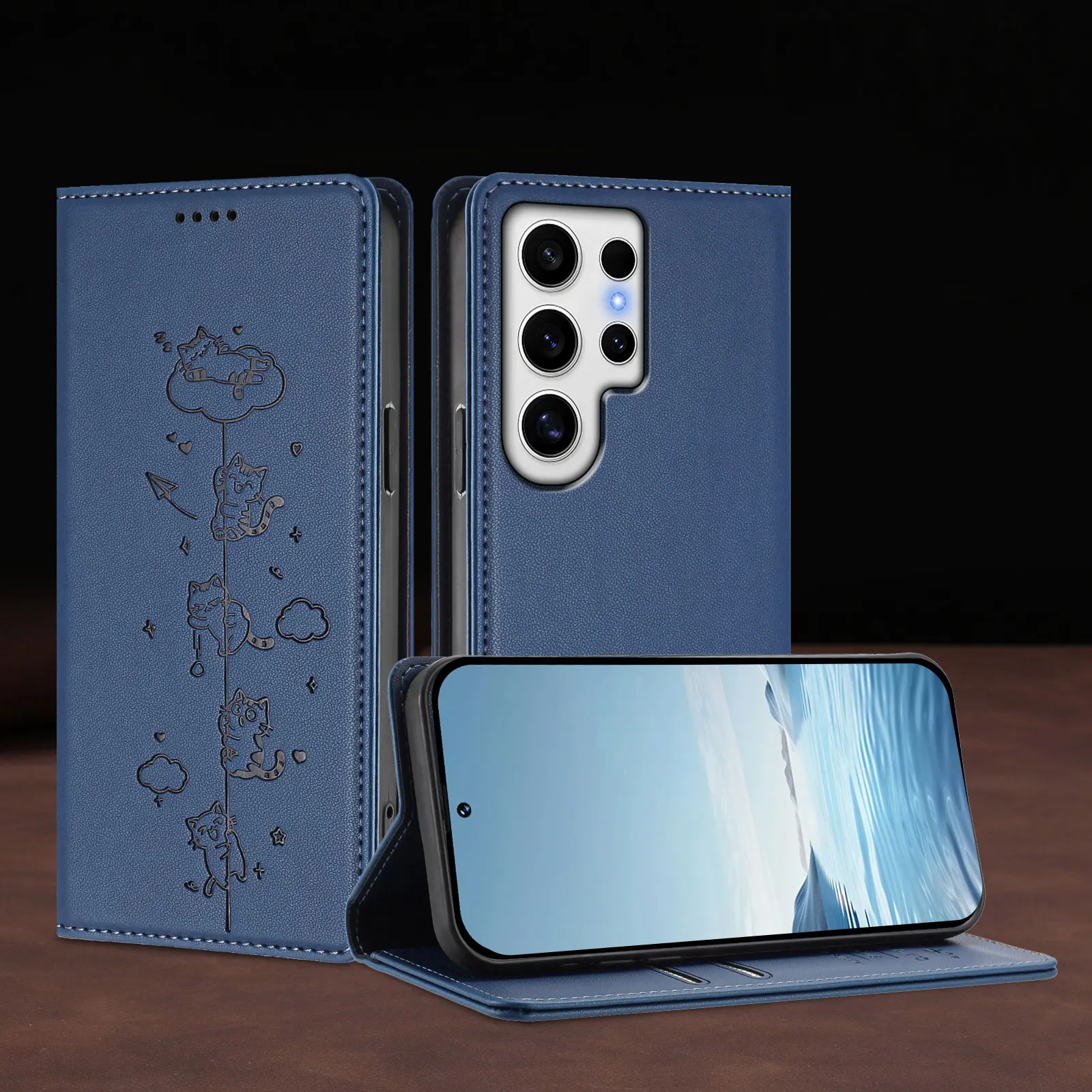 Magnetic Flip Leather Wallet Case For Samsung Galaxy S24 Ultra FE Plus S24 S23 Ultra FE Plus S23 S22 Ultra Plus S22