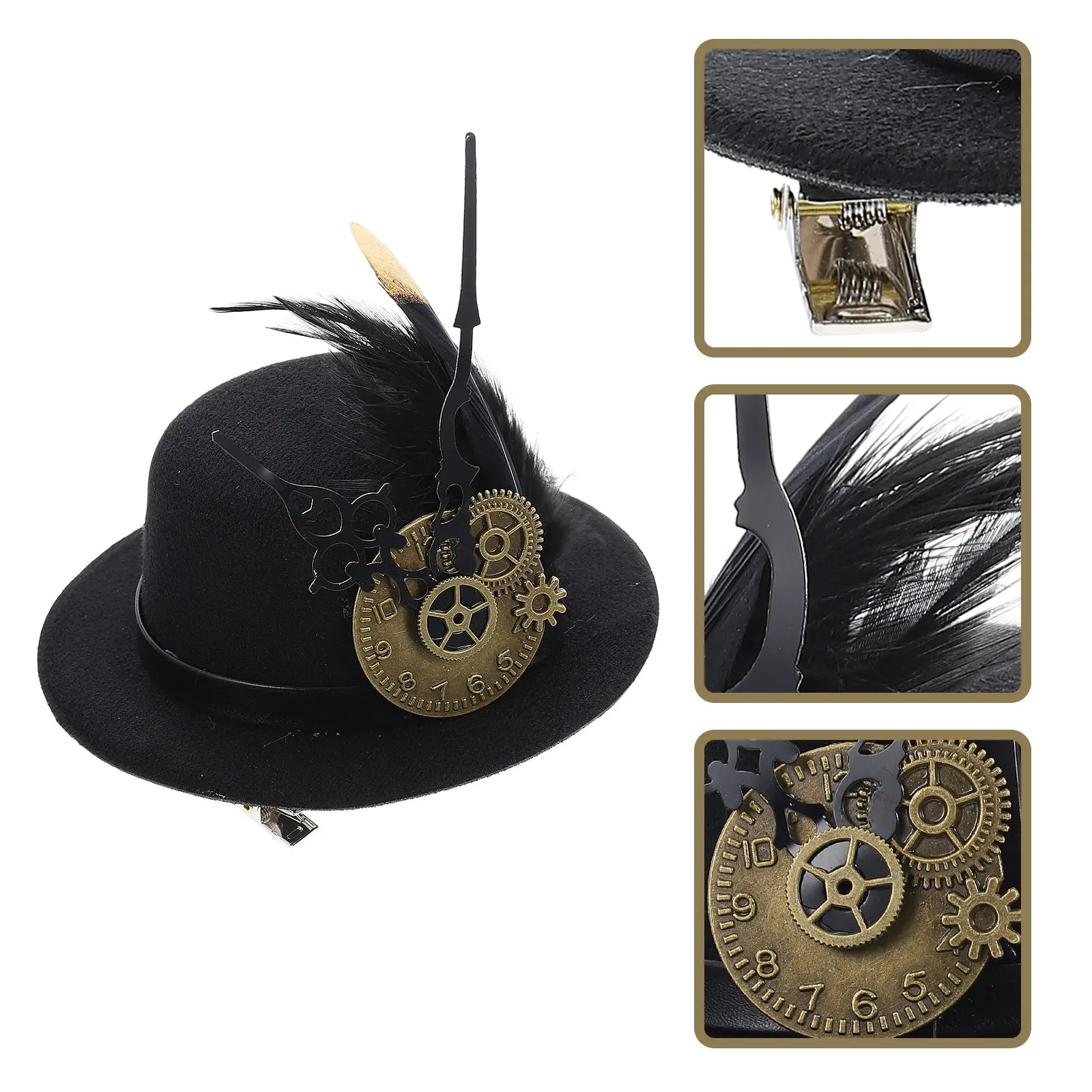 

Винтажная заколка для волос в стиле панк с элементами ретро-техники, креативное украшение для волос для вечеринок, универсальный аксессуар для женщин, праздничный головной убор в стиле панк-гот.