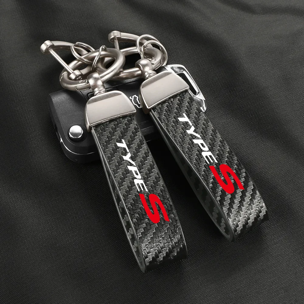 Carbon Fiber Car Keychain Key Chain Ring Pendant For Honda Civic Type R Accord 8 FK8 Type S Auto Accessories