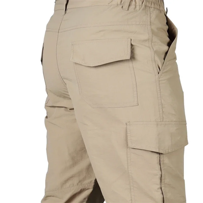 Men Summer Tactical Multi-pocket Cargo Pants Lightweight Casual Waterproof Casual Pants Wear-resisting Outdoor Hiking Man Pants - Image 4